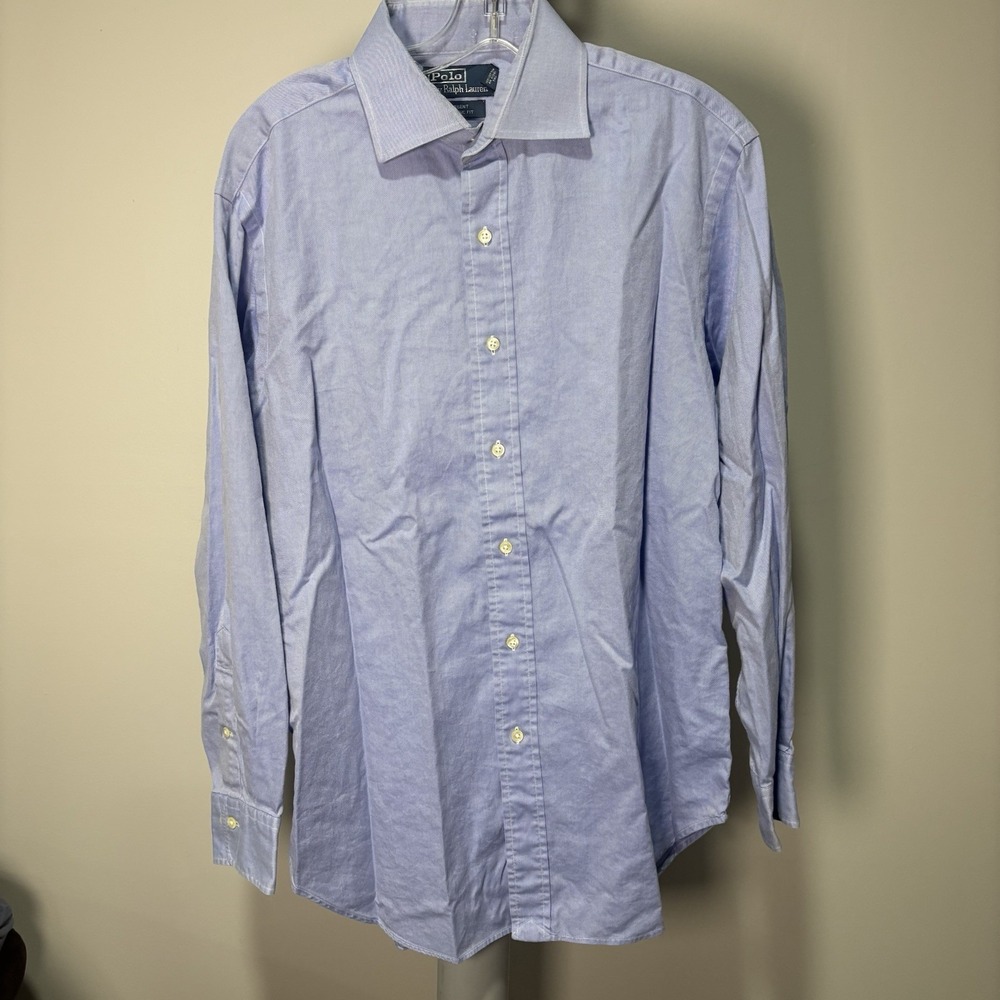 Polo Ralph Lauren Mens Button Down Dress Shirt Blue Regent 16 32/33 Classic Fit